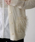 【SOI-MeME】sheer fringe high gauge cardigan